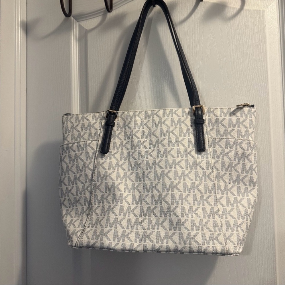 Michael Kors White and Blue  Tote Bag - Picture 5 of 6